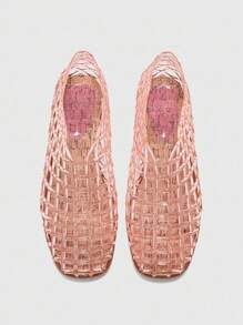 CUCCOO BIZCHIC 女士圆头水晶平底凉鞋，时尚海滩度假平底鞋