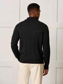 Manfinity CityGents Jersey de cuello alto informal de unicolor para hombre, otoño/invierno