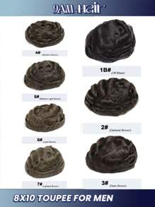 升级版澳大利亚男士假发法式蕾丝假发系统男士蕾丝 PU 假发男士假发真人发天然假发