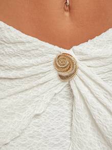Lumalex All White Party Outfit Women Fall Modest Old Money Coquette Glitter Holiday Party Outfit Rave Festival Outing  Swim Vacation Bohemian BOHO Sea Beach Hot Outdoor Richly Layered Wedding Season Banquet Coming Of Age Ceremony Beach Seaside Women's Extra Long Tiered Wavy Hem Metal Decor Low Waist Skirt