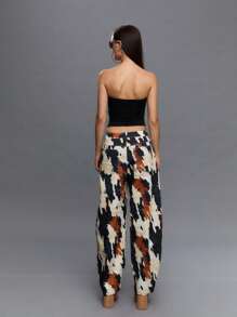 TypaGal Quần ống đứng dáng rộng in họa tiết túi chéo dành cho nữ - Nhiều màu - Xem 2