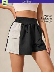 OutZeal Pantaloncini leggeri, resistenti all'acqua, in maglia con vita elastica, con tasche multiple, per escursioni e campeggio, adatti per le donne