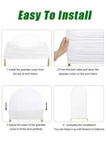 1/2/3 piezas Funda semi-ular de arco en forma de U de unicolor, adecuada para fiesta de cumpleaños, decoración de boda, telón de fondo interior/exterior, funda de tetón en formas de u para decoración del arco de la boda para fiestas, todo el escenario (marco de metal no incluido), Navidad