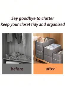 1件牛仔裤收纳盒衣柜衣服整理柜抽屉式内衣胸罩袜子女士T恤收纳盒 - 彩色 - 查看 7