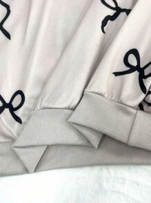 青少年女孩秋冬季休闲宽松蝴蝶印花卫衣 - 彩色 - 查看 6