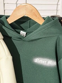 SHEIN 多件装连帽卫衣，带字母和图案印花，带口袋，休闲时尚，适合返校季 - 彩色 - 查看 3