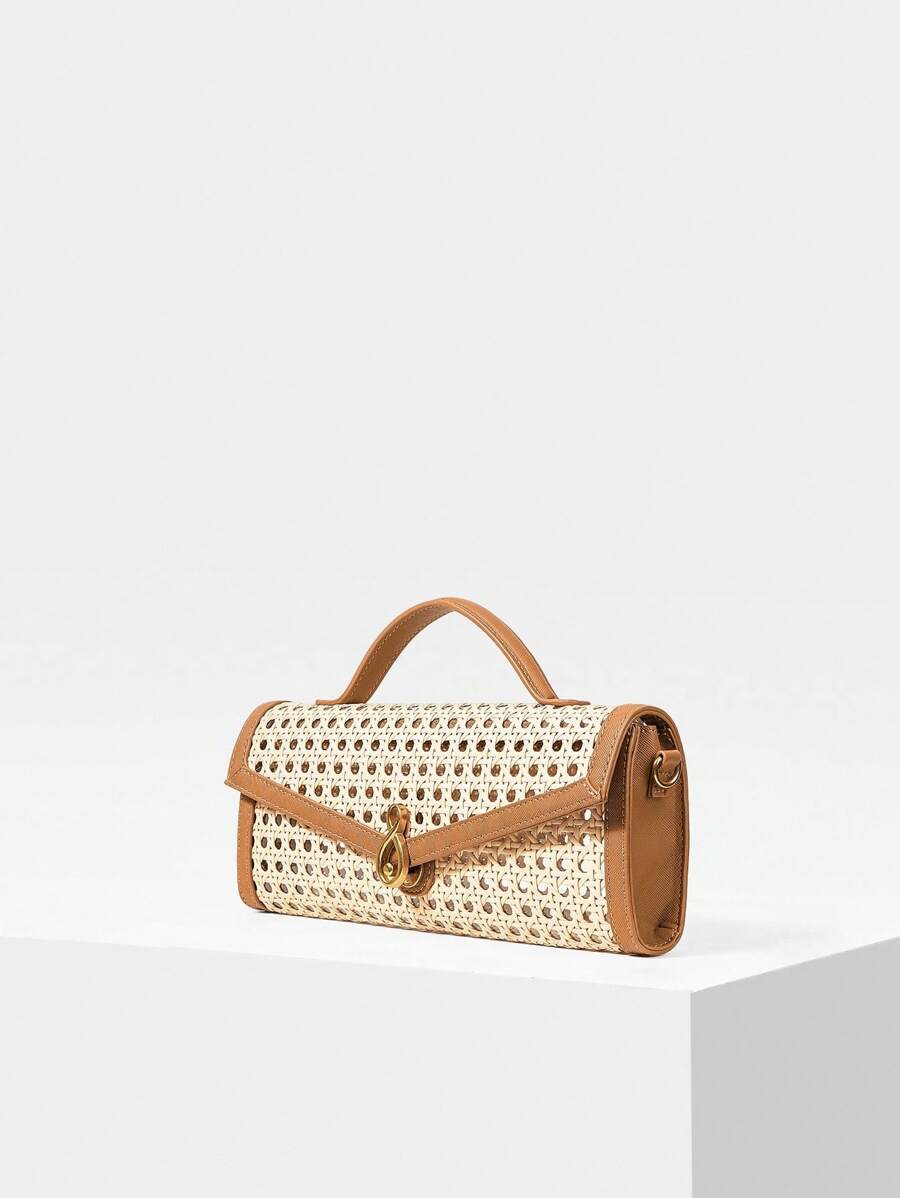 MOTF PREMIUM BUCKLE SQUARE TOP HANDLE BAG - Brown - View 2