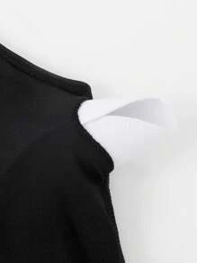 SHEIN 少女纯色纹理面料分体泳衣，罩杯褶皱设计，欧美时尚，适合海滩/度假季节，随机修剪