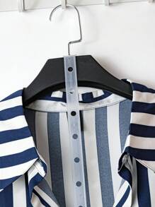 SHEIN LUNE Elegant Commuting Minimalist Casual Women 2pcs Set: Floral Print Blouse With Shirt Collar Long Sleeve Cardigan And Matching Short Skirt Or Pants, Blue & White, Plus Size, Suitable For Spring, Summer, Autumn