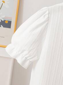 Girls (Small) White Blouse With Cute Bow Decor, Versatile To Pair With Pants, Skirts, And More Girls White Blouse Girls Bow Shirt Girls Collar Shirt Little Girls White Blouse Toddler Girls White Blouse Girls White Bow Blouse Girls White Shirt With Bows Bow Shirt For Girls Girls Elegant Blouse