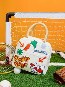 LOONEY TUNES X SHEIN 3pcs Women Casual Commuter Cartoon Rabbit Slogan Print Bag Set - Beige - View 8