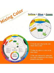 1pc Multi-Color Round Color Wheel Puzzle & Multifunctional Color Mixing Card Back To School,Back To School,School Supplies - Multicolor - View 3