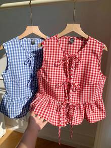 Comfortcana 2件女式夏季度假格子衬衫 - 彩色 - 查看 3