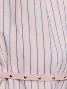 TypaGal Top de moda con diseño de abertura, cuello de halter y rayas para mujer - Rosa - Ver 6