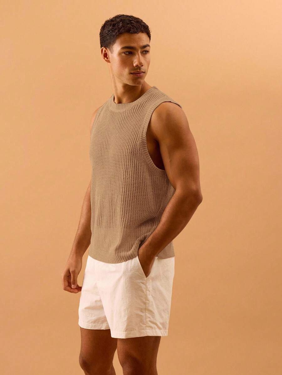 Musero Knit Ribbed Sleeveless Vest Autumn Winter Layering