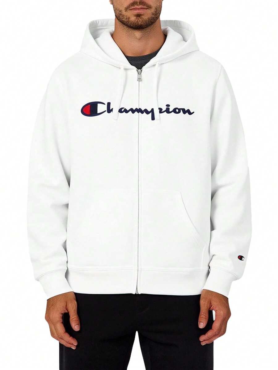 Champion Men Zip-Up Hoodies - White - View 1