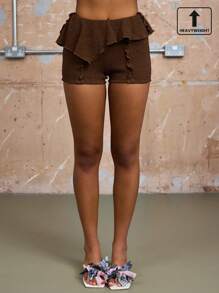 COUREZ Raw Edge Seam Shorts /Winter Clothes For Women Women's Winter Clothes Y2K Sexy