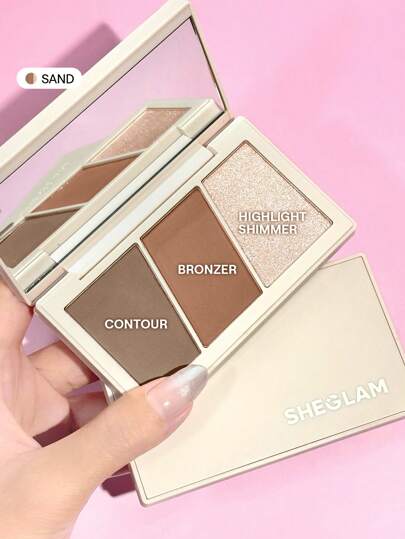 SHEGLAM Paleta facial Trio Hero: polvos esculpidores multiusos de doble uso y contorno en color arena Marca Belleza Maquillaje Cosmético para Mujeres Niñas Perfecto para Otoño Invierno Ideal para Y2K Elegante Moda Adecuado para Cumpleaños Navidad Presente Fiesta Listo Mejor Color
