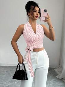 Elenzga Ladies' Woven Casual And Elegant Summer Vacation Vest