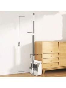 1 件 2 合 1/4 合 1 扫帚和簸箕套装，家用清洁扫帚，带不粘毛发去除器和橡胶扫帚，垃圾清扫器 - 彩色 - 查看 2