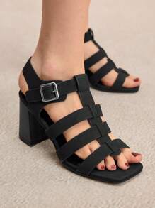 Rosivie Cuccoo Sommer Mode vielseitige einfache High Heel Sandalen