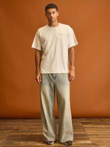 Musero 男式超大短袖圆领后背艺术图案T恤秋冬衣橱