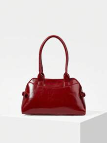 MOTF PREMIUM 女士休闲通勤时尚黑色腋下单肩包 - 酒紅色 - 查看 1