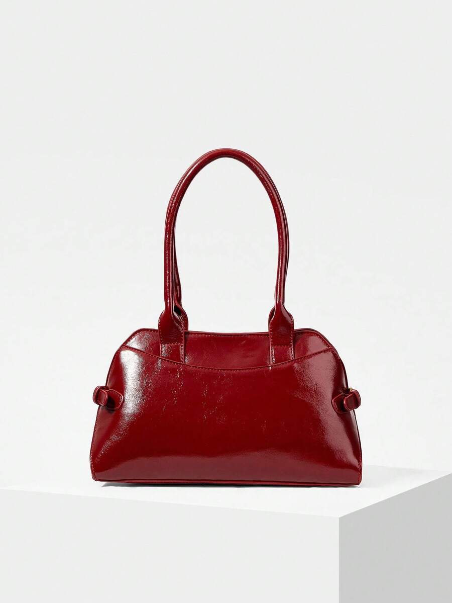 MOTF PREMIUM 女士休闲通勤时尚黑色腋下单肩包 - 酒紅色 - 查看 1