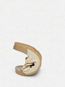 Fashionable Women's Adjustable Buckle Flat Slide Sandals - Beige - View 7