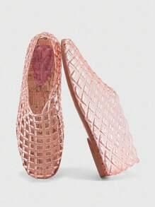 CUCCOO BIZCHIC 女士圆头水晶平底凉鞋，时尚海滩度假平底鞋