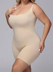 Wedaily 3pcs Women Plus Size Seamless Casual Comfortable Chest Support Waist & Leg Shaping Bodysuit - Multicolor - View 3