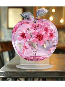 SHEIN 1 pièce Ornement de bureau en forme de pomme en acrylique 2D, illustration créative avec impression peinte. Petite décoration de bureau transparente, convient pour la maison et le bureau, décoration multifonctionnelle pour les fêtes et usage quotidien, parfait pour offrir à des amis et comme cadeau d'anniversaire ou de Pâques