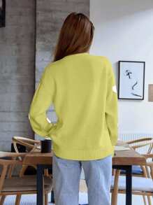 EURMUSE Knitwear Cardigan With Heart Placement - Yellow - View 4
