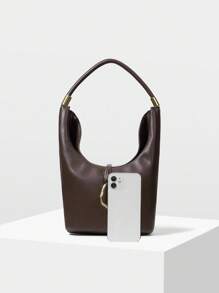 MOTF PREMIUM Lederhandtasche mit Schnalle für die Schulter