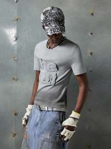 NEON BLANC 男士街头时尚针织圆领字母刺绣T恤 - 白色 - 查看 7