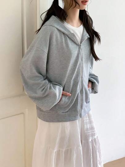 Sparklyn 青少年女孩休闲宽松拉链卫衣外套，适合返校季和秋冬季穿着