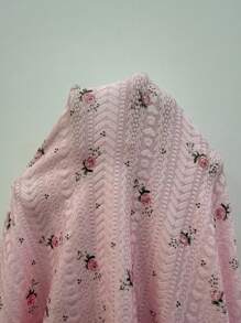 CottageSlumber Romantic-Flora 年轻休闲粉色睡衣套装，蕾丝细节和细肩带上衣，适合放松的夜晚两件套睡衣套装粉色休闲套装女士睡衣套装花卉睡衣套装 - 粉色 - 查看 8