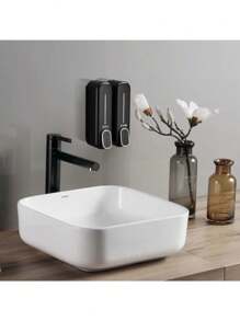 SHEIN 1 件壁挂式浴室/厨房皂液器，洗发水/沐浴露/洗手液/洗洁精液体乳液分配器，手动可填充泵，可重复使用，适用于家庭、厨房、浴室、餐厅、酒店、学校返校 - 彩色 - 查看 5