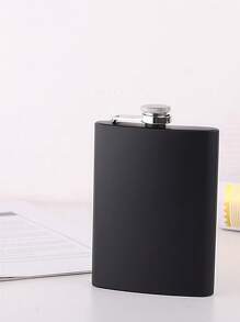 1pc Black Stainless Steel Hip Flask For Outdoor Camping Portable Liquor Bottle - Black - View 14