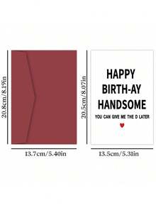 1pc Funny Birthday Card For Friend, Happy Birthday Card For Husband Friends, Rude Birthday Card For Men, Personalised Birthday Card - Multicolor - View 2