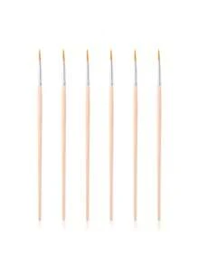 100pcs/50pc/30pc/10pc Wooden Pole Paintbrush Hook Pen Art Supplies Suitable For Outlining Lines In Art Painting - one-size - View 3