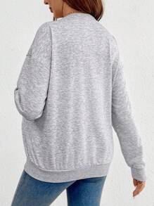 SHEIN Fall Clothes,Autumn Clothes,Maternity Autumn Clothes Maternity Loose Casual Maternity & Nursing Top Maternity Shirts For Women Breastfeeding Shirt Nursing Sweatshirt Pregnancy Shirts Maternity Clothing Breastfeeding Sweatshirt Maternity Sweatshirt Pregnancy Sweatshirt Maternity Clothes - Light Grey - View 8