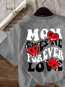 SHEIN 适合夏季的年轻男孩休闲圆领T恤 - 深灰色 - 查看 4