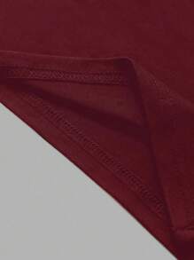 SHEIN Unity Women Plain Minimalist Casual Tube Dress Burgundy Color Women Outfit - Burgundy - View 7