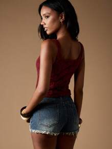 MISSGUIDED Vintage Victorian Corset Bustier Tank Lace Up Front Boned Steampunk Festival Renaissance Medieval Cosplay Boho Cottage Core Autumn Fall Party Christmas