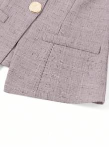Ellevyn Women's Business Casual French Style Sleeveless Waistcoat With Metal Buttons, Commuter Top Vintage - Mauve Purple - View 5
