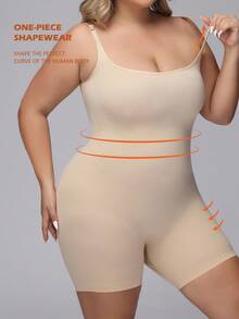 Wedaily 3pcs Women Plus Size Seamless Casual Comfortable Chest Support Waist & Leg Shaping Bodysuit - Multicolor - View 9