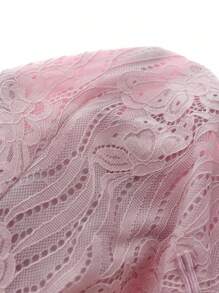 EastFlair Vestido elegante ajustado con estampado de button y florecilla para mujer - Rosa - Ver 8