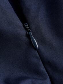 Maija Navy Blue Waist-Cinched Backless Tie Detail Summer Mini Dress For Women, Leisure, Fashion, Festival, Party - Navy Blue - View 13