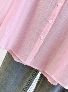Casual Office Bow Decor Solid Color Blouse - Multicolor - View 7
